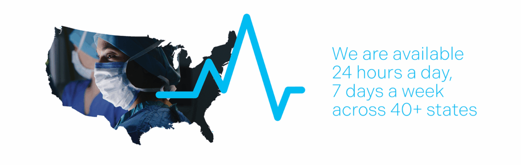 We are available 24 hours a day, 7 days a week across 40+ states